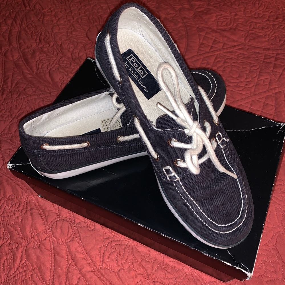 Polo Ralph Lauren Big Boys Navy Sander/ Boat Shoe